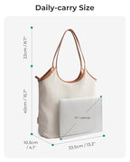 Corduroy Tote Bag with Zipper