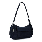 Black Nylon Multi Pocket Hobo Bag