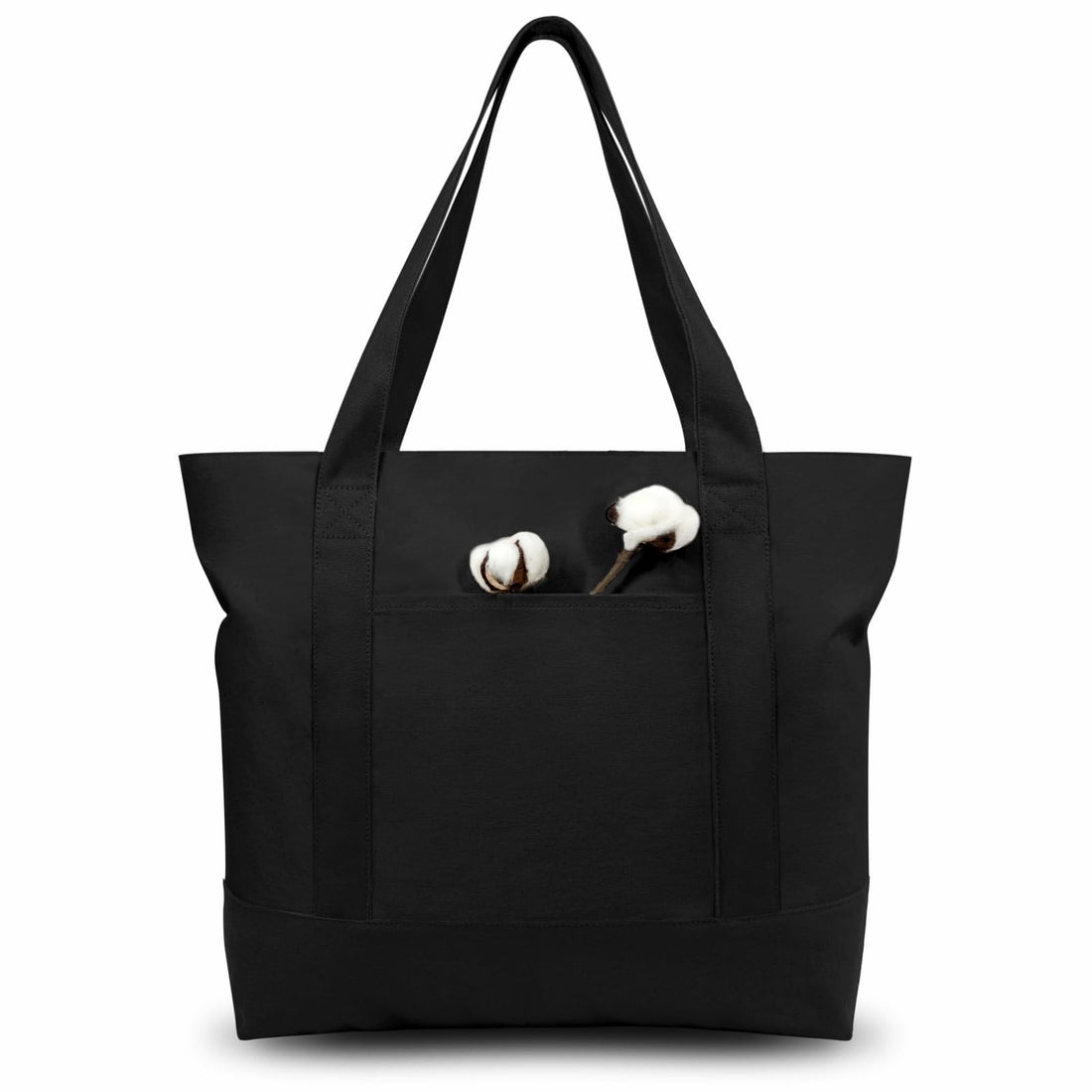 Canvas Tote Bag with Zipper Pocket