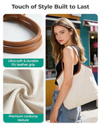 Corduroy Tote Bag with Zipper