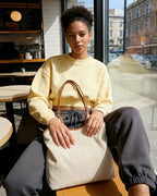 Corduroy Tote Bag with Zipper