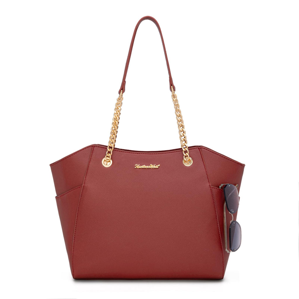 Chain Top Handle Tote Bag