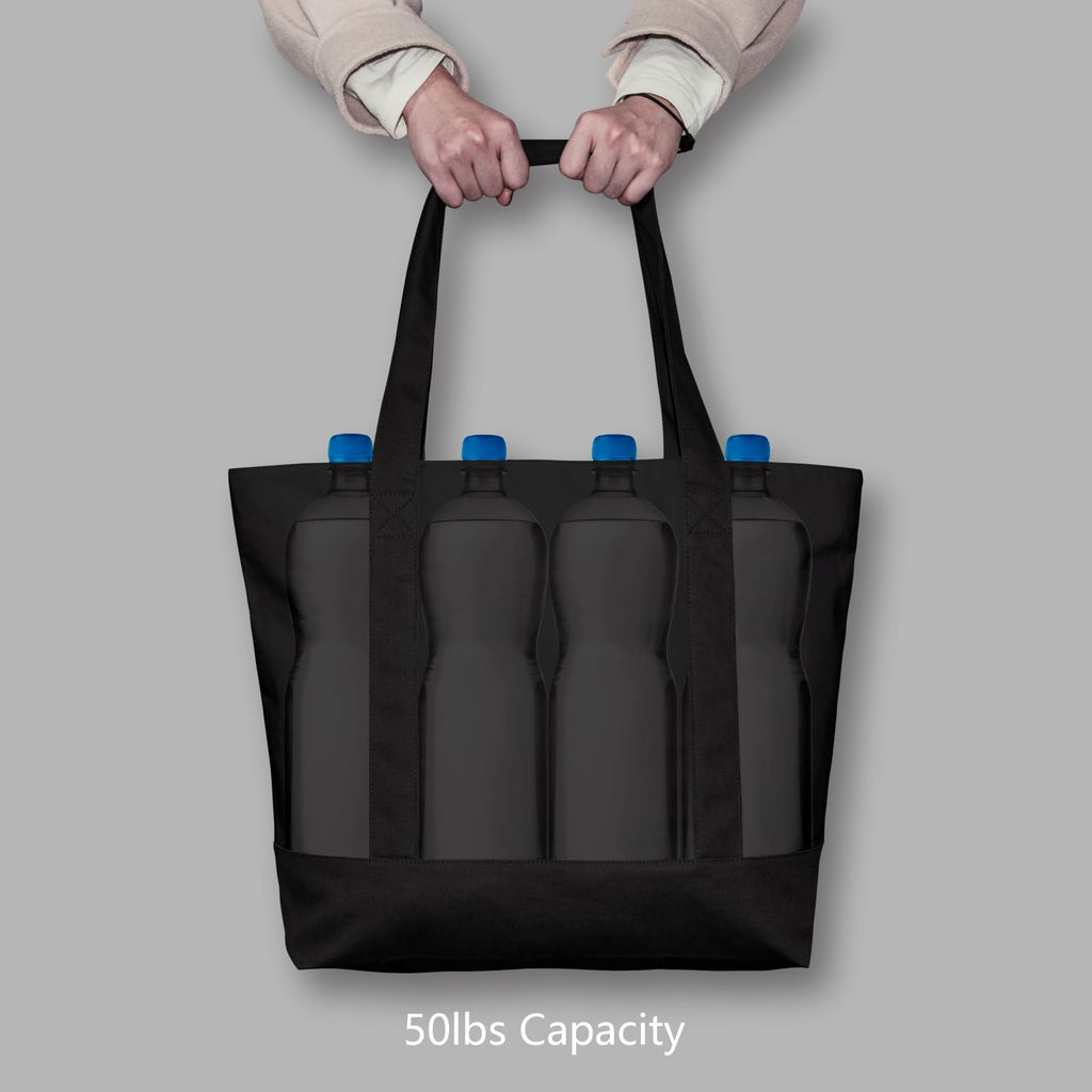 Canvas Tote Bag with Zipper Pocket
