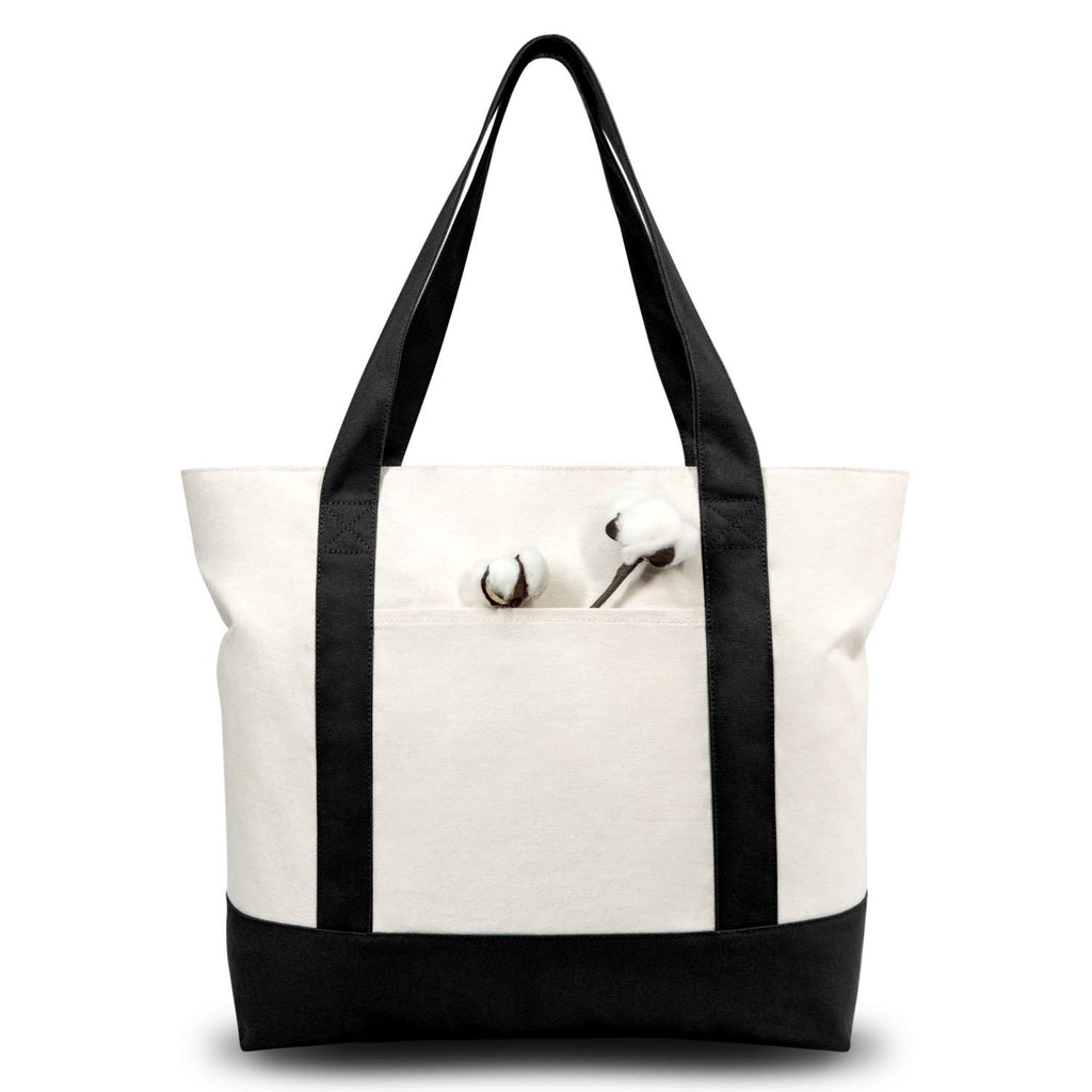 Canvas Tote Bag with Zipper Pocket