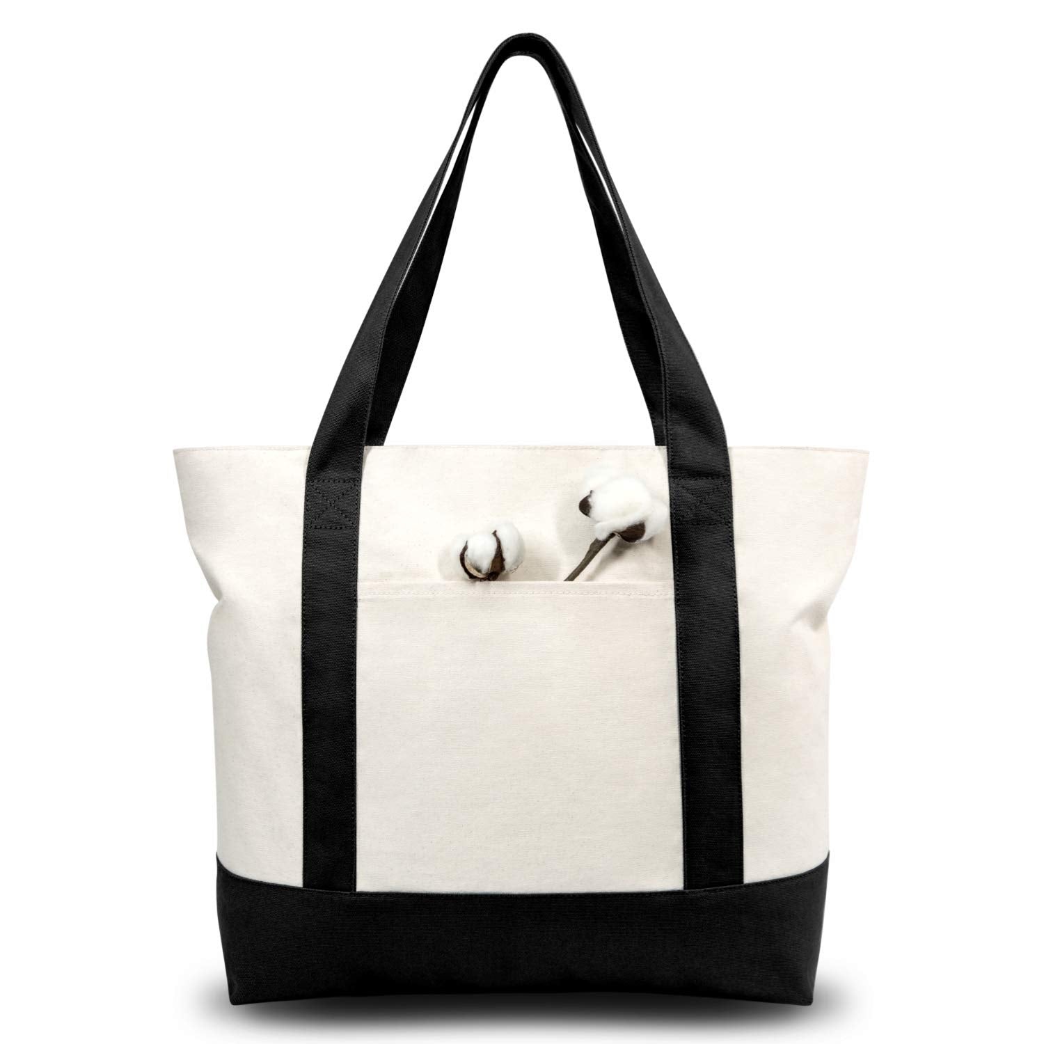 Canvas Tote Bag with Zipper Pocket