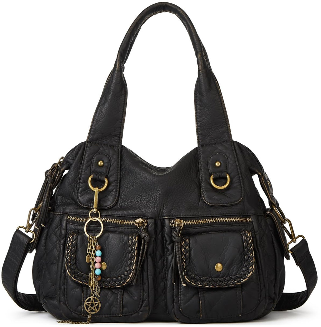 Canvas Embroidered Hobo Tote Bag