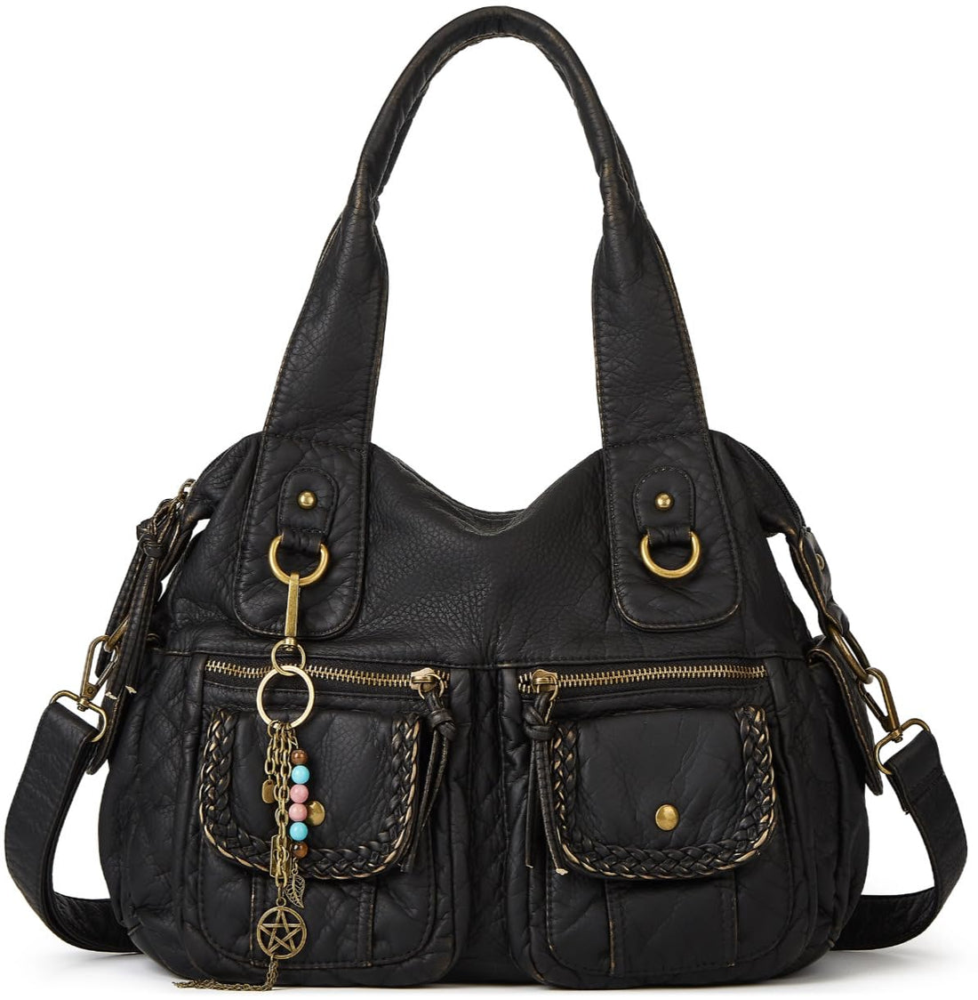 Canvas Embroidered Hobo Tote Bag