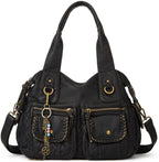 Canvas Embroidered Hobo Tote Bag