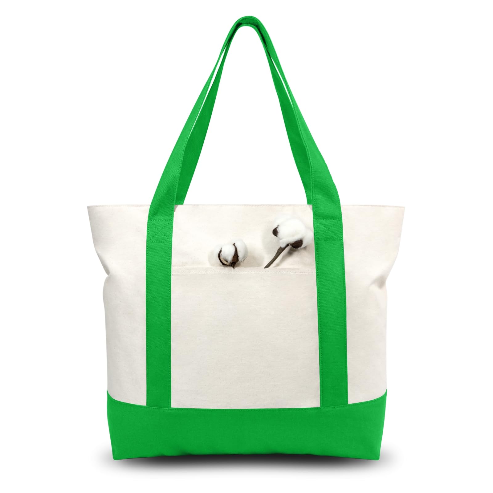 Canvas Tote Bag with Zipper Pocket