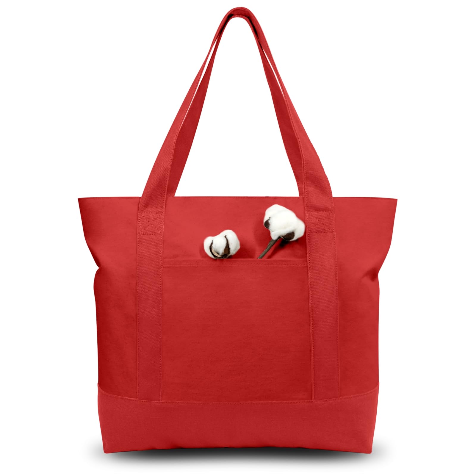 Canvas Tote Bag with Zipper Pocket
