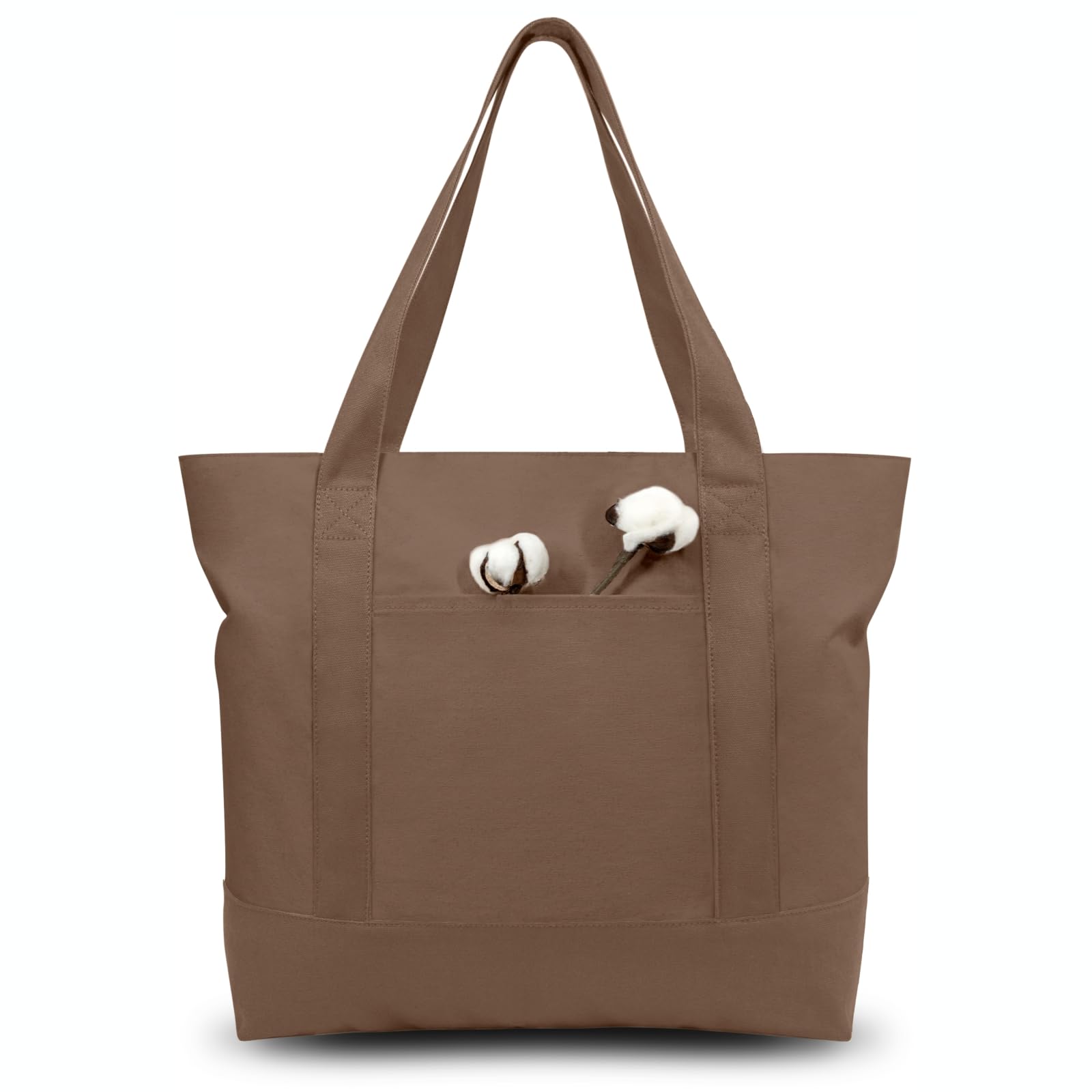Canvas Tote Bag with Zipper Pocket
