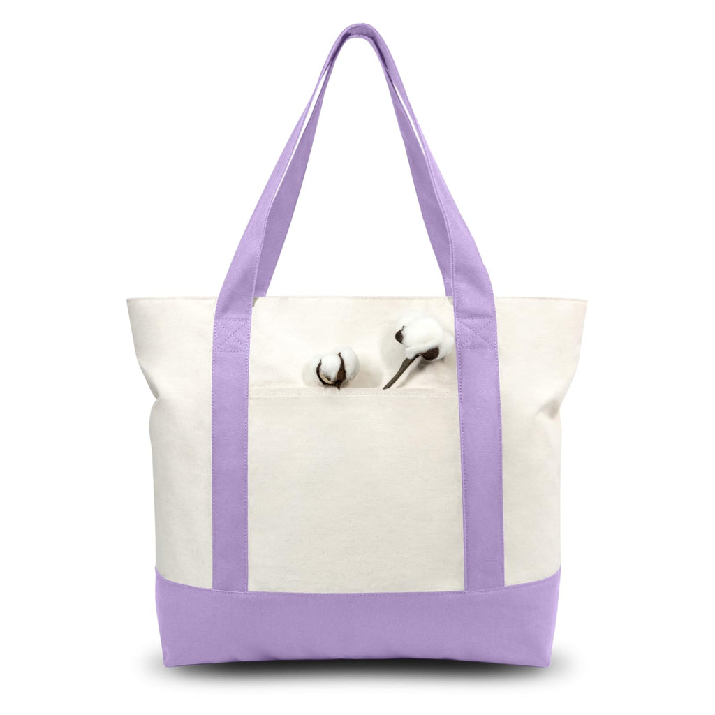 Canvas Tote Bag with Zipper Pocket