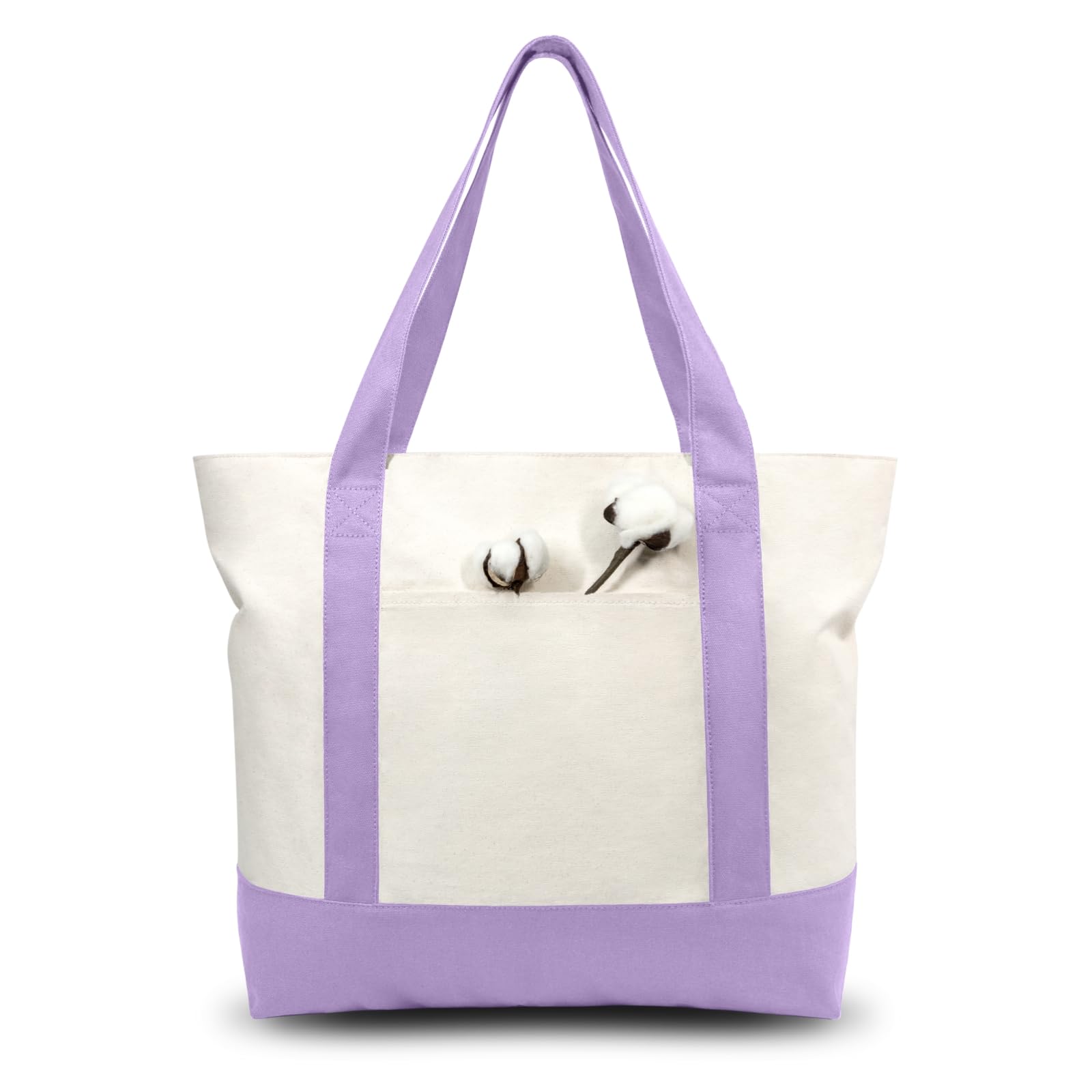 Canvas Tote Bag with Zipper Pocket