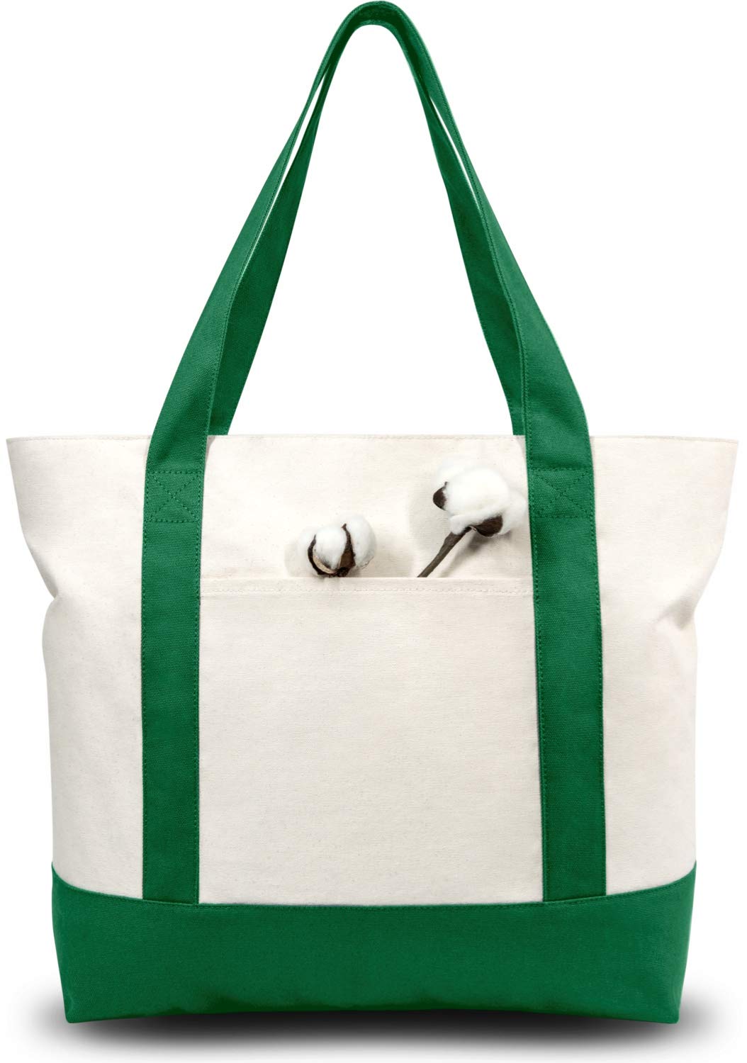 Canvas Tote Bag with Zipper Pocket