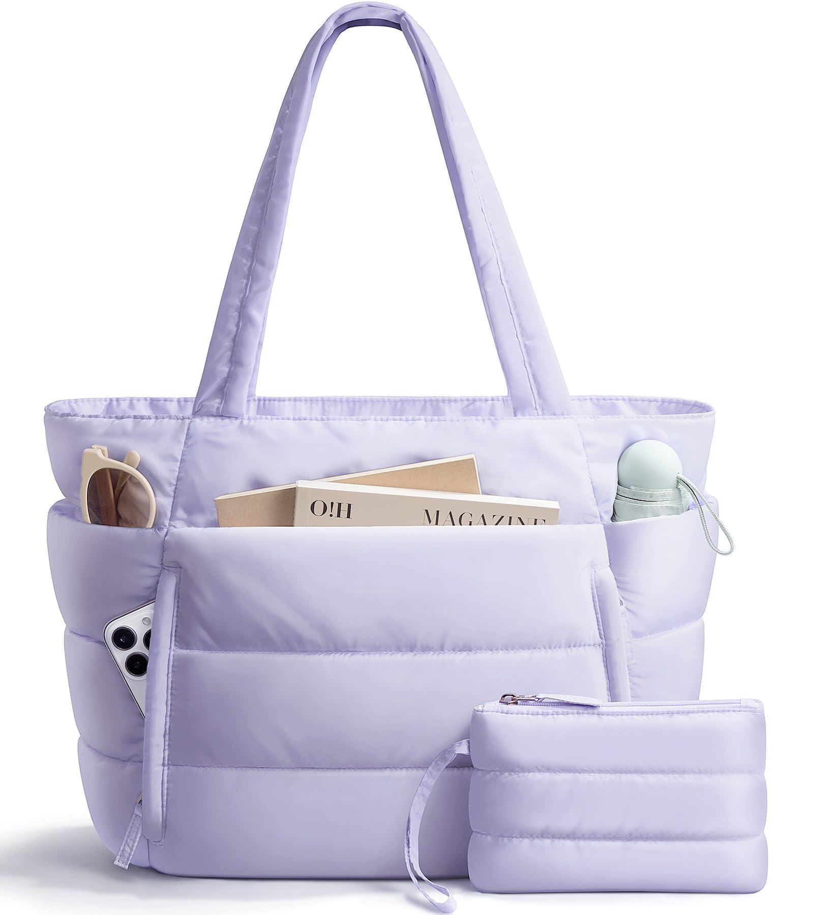 Lightweight Quilted Puffer Tote Bag