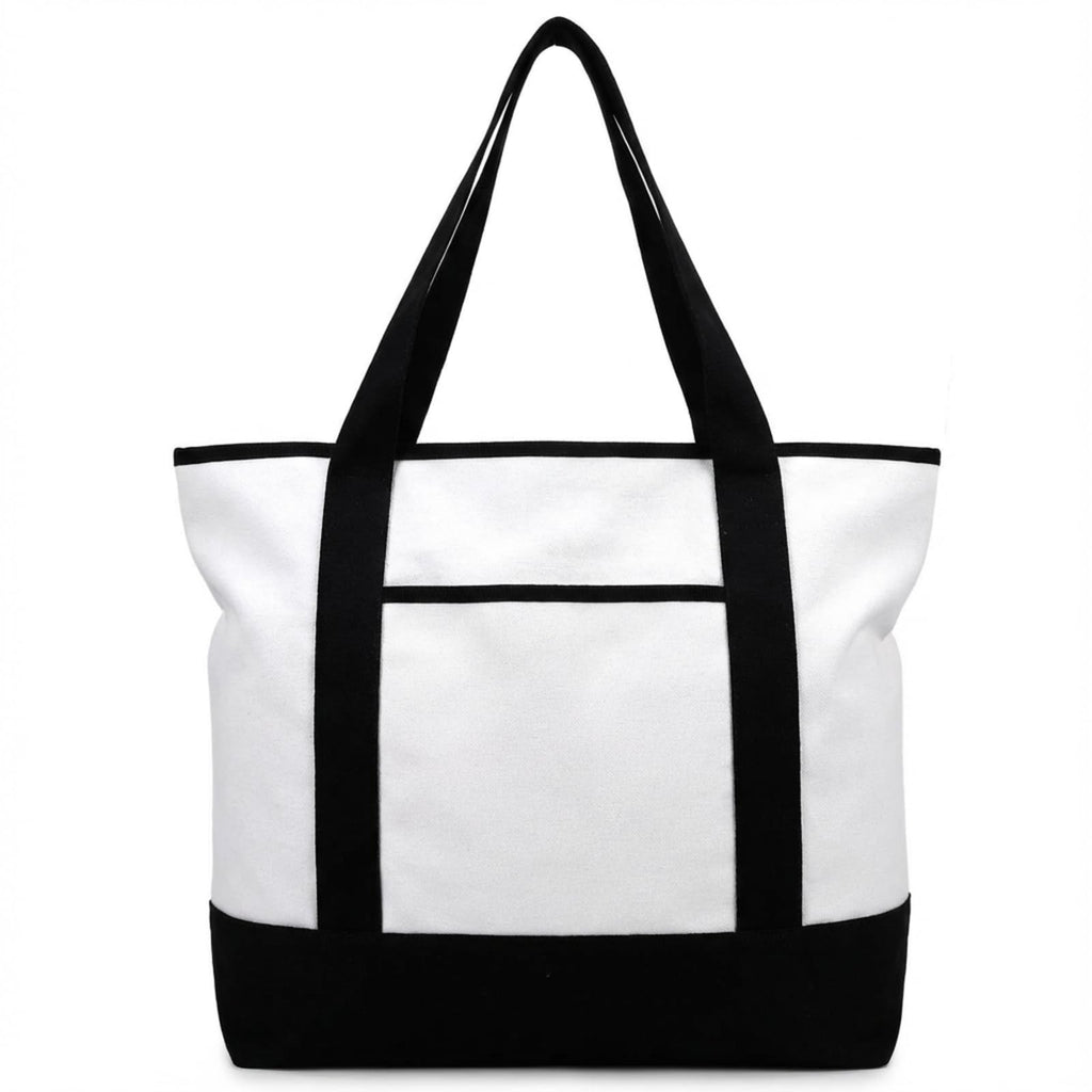 Canvas Tote Bag with Outer Pocket