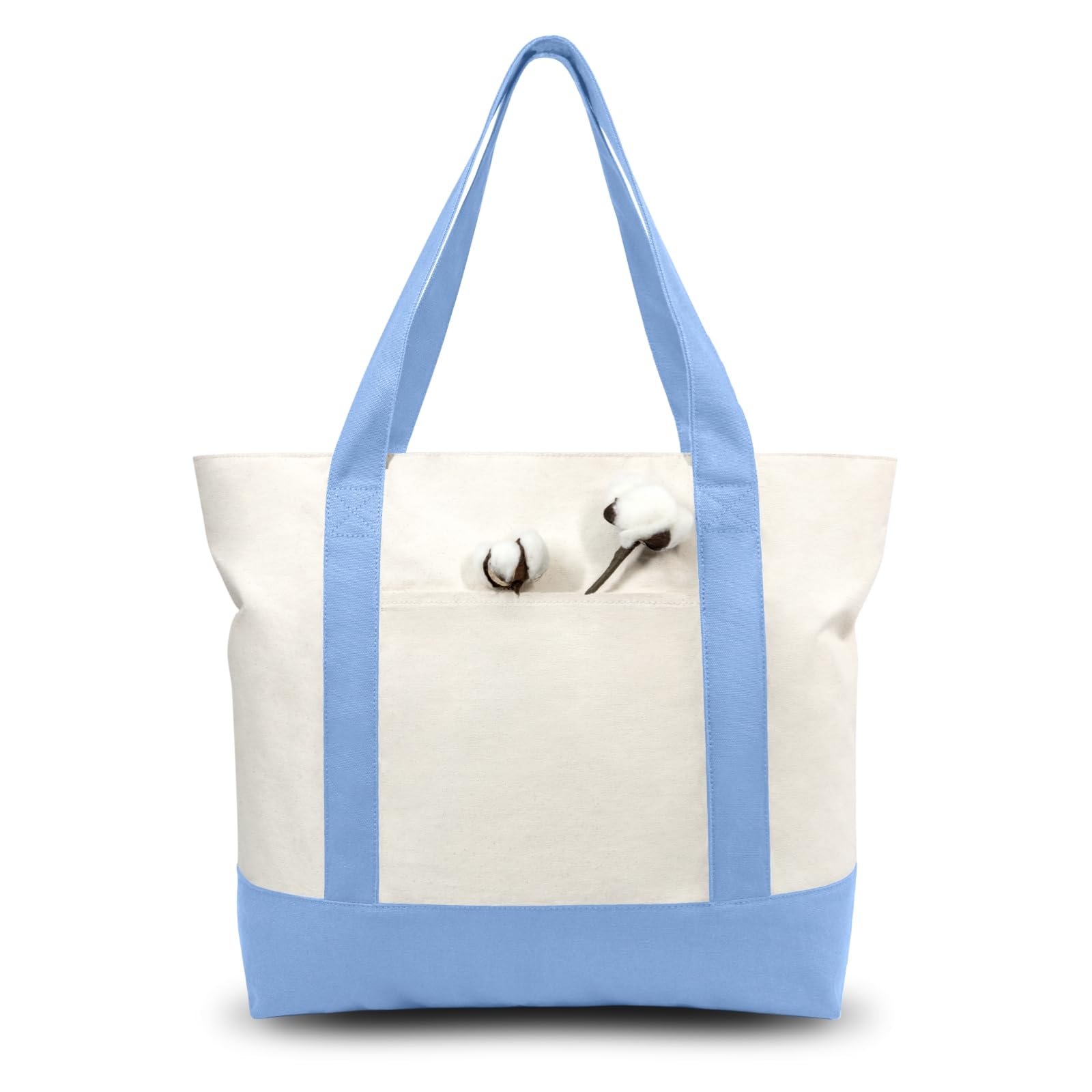 Canvas Tote Bag with Zipper Pocket