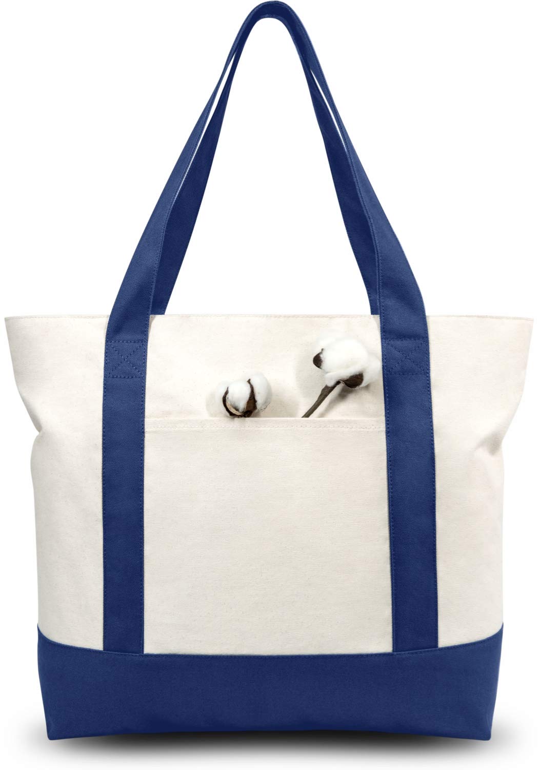 Canvas Tote Bag with Zipper Pocket
