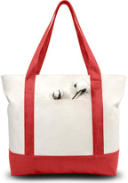 Canvas Tote Bag with Zipper Pocket