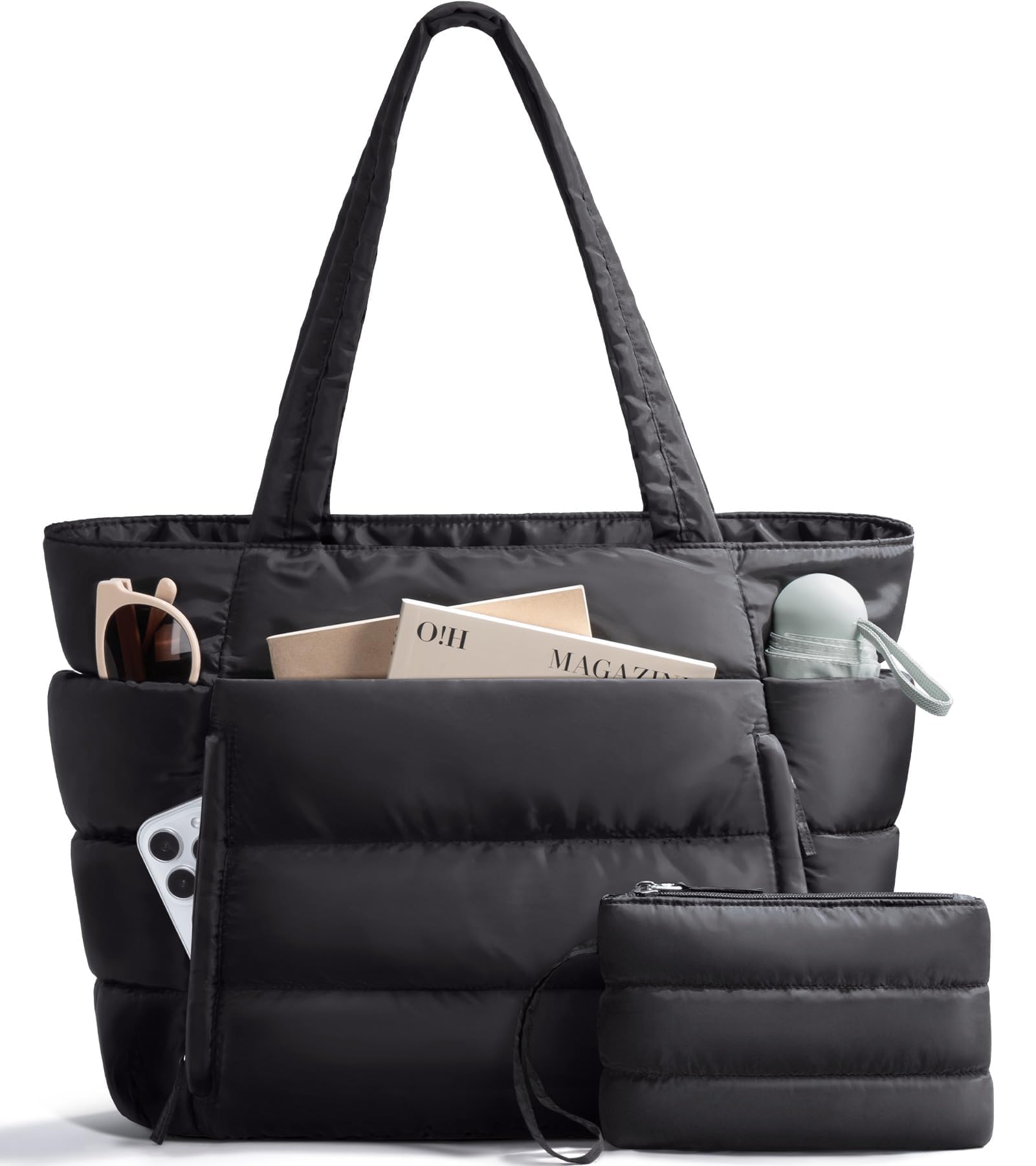Lightweight Quilted Puffer Tote Bag