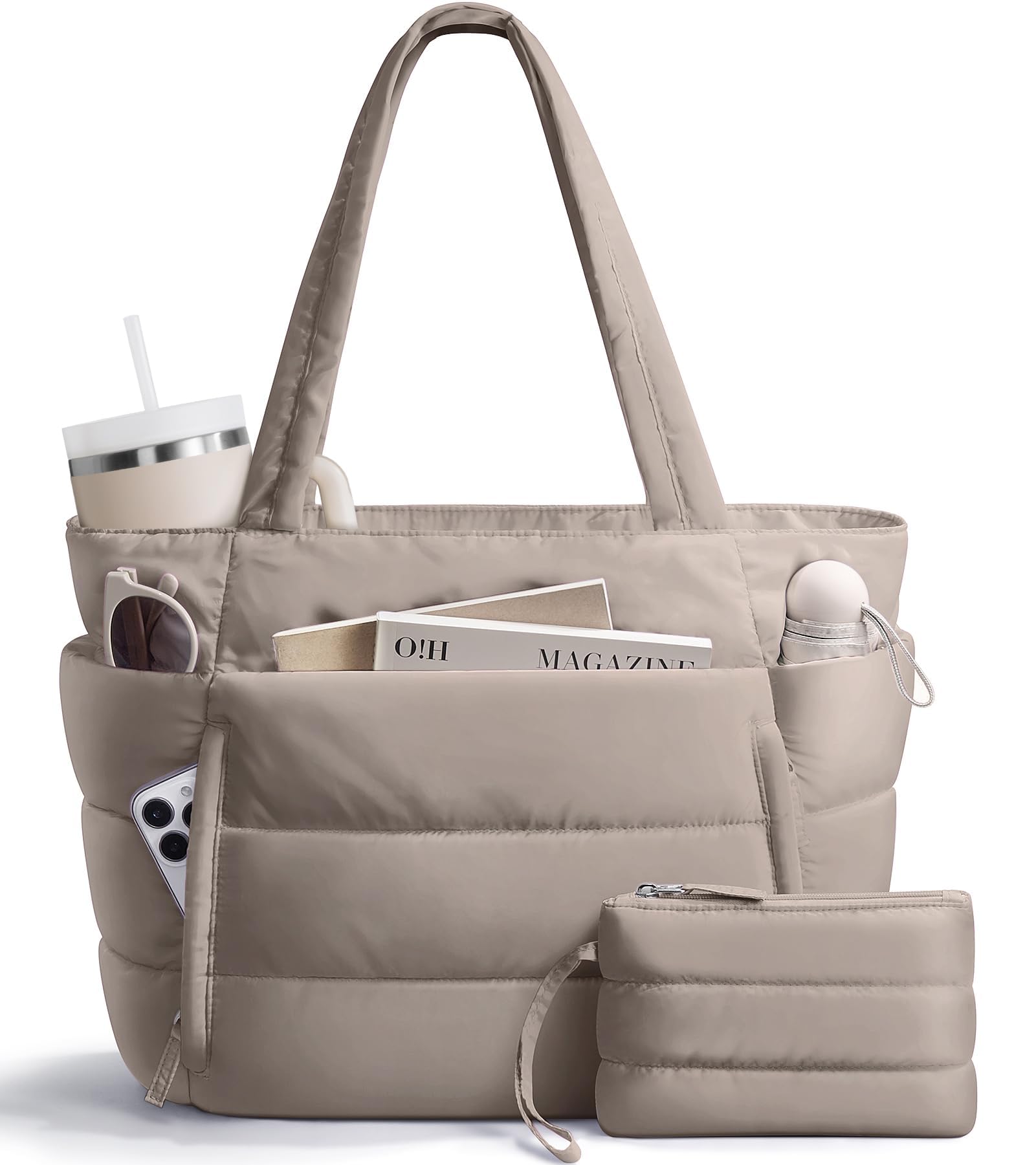 Lightweight Quilted Puffer Tote Bag