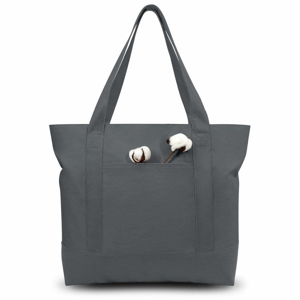 Canvas Tote Bag with Zipper Pocket