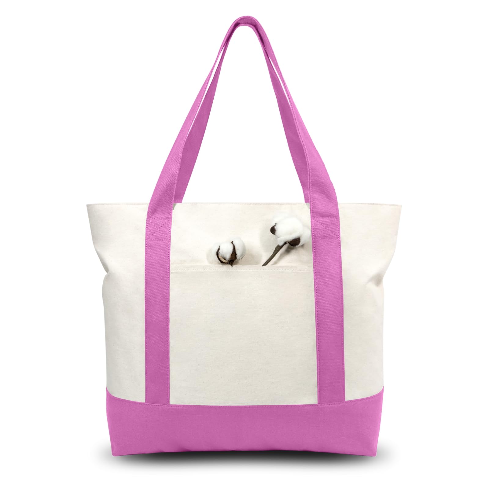 Canvas Tote Bag with Zipper Pocket