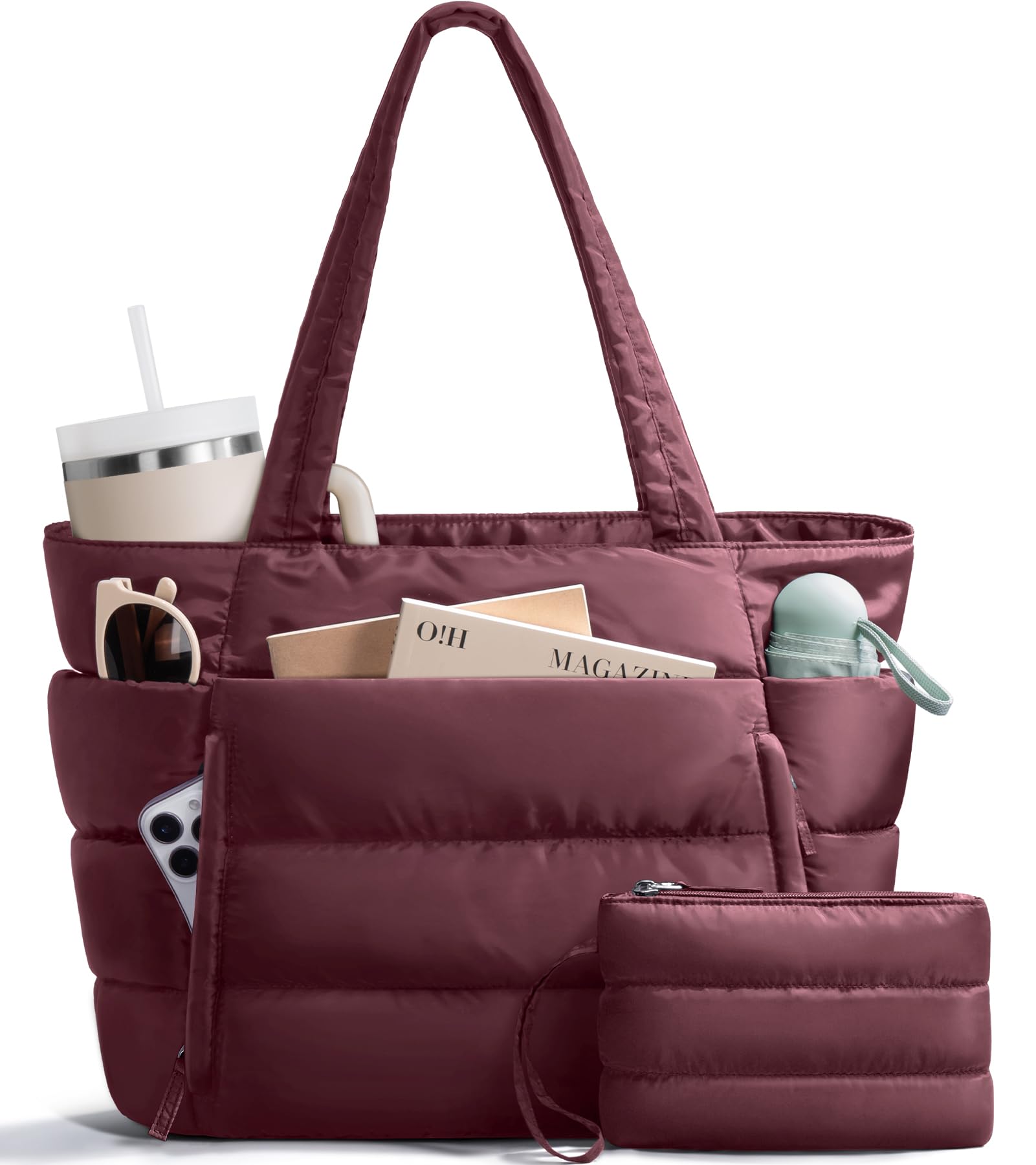Lightweight Quilted Puffer Tote Bag
