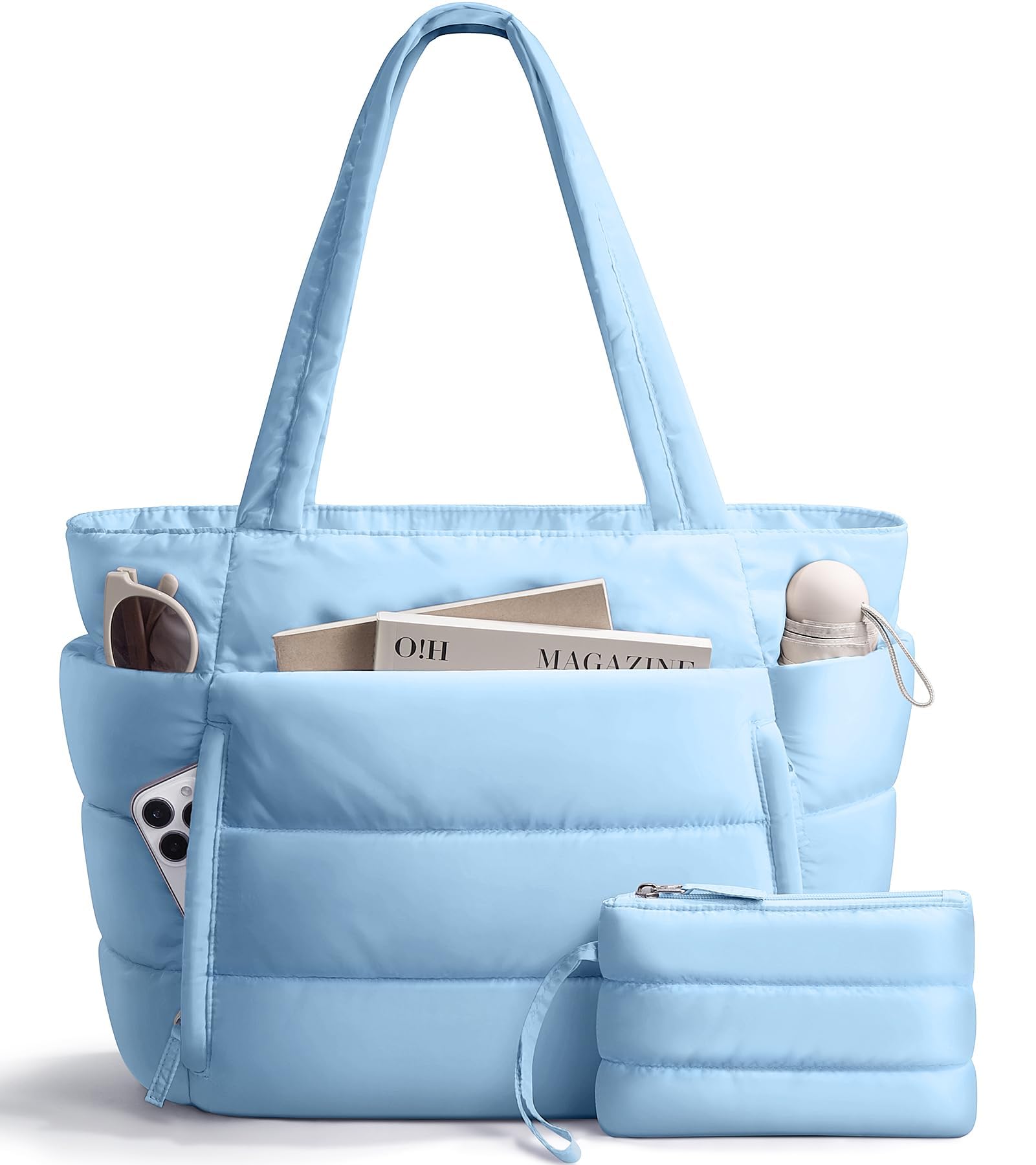 Lightweight Quilted Puffer Tote Bag