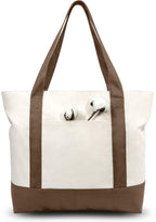 Canvas Tote Bag with Zipper Pocket