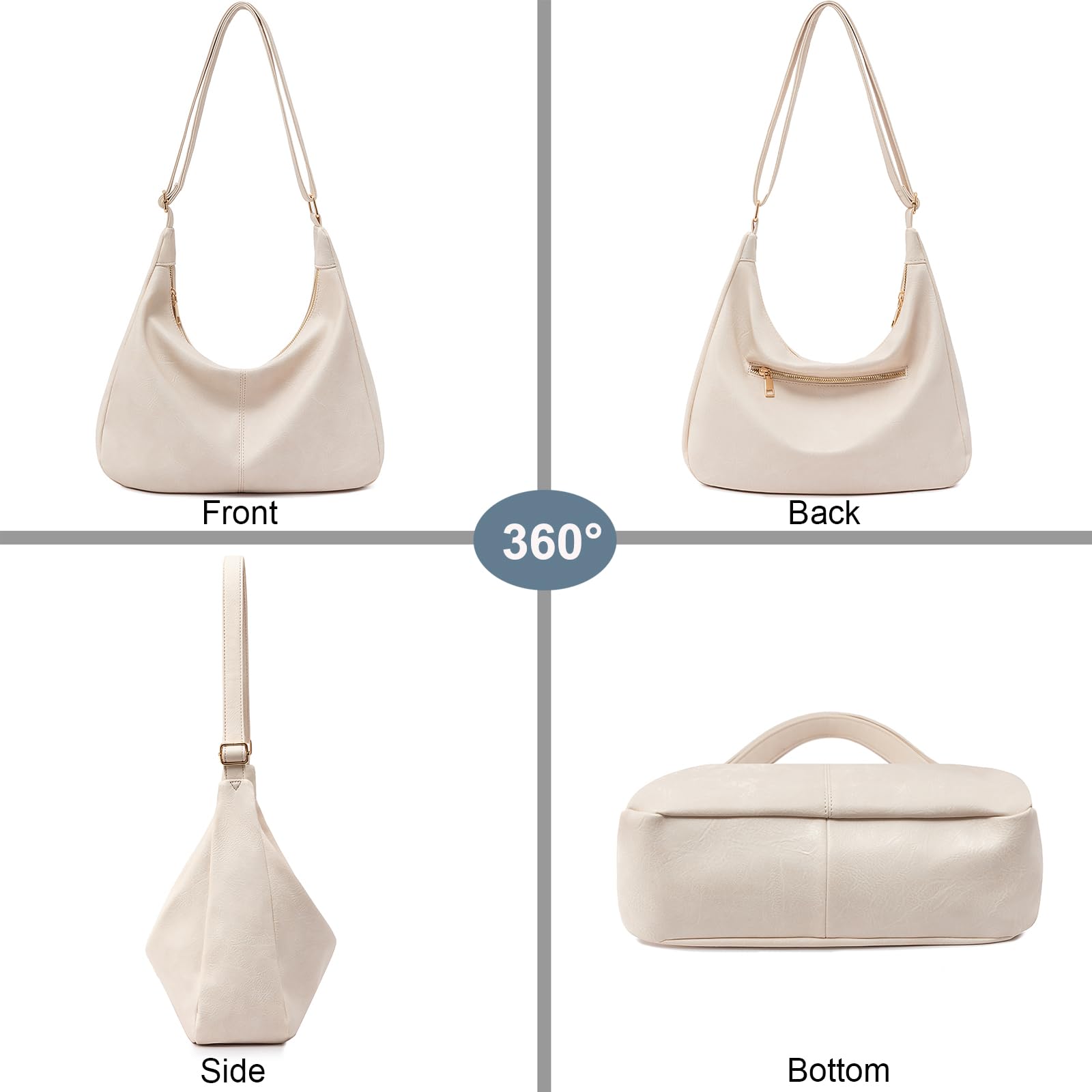Foldable Vegan Leather Hobo Bag