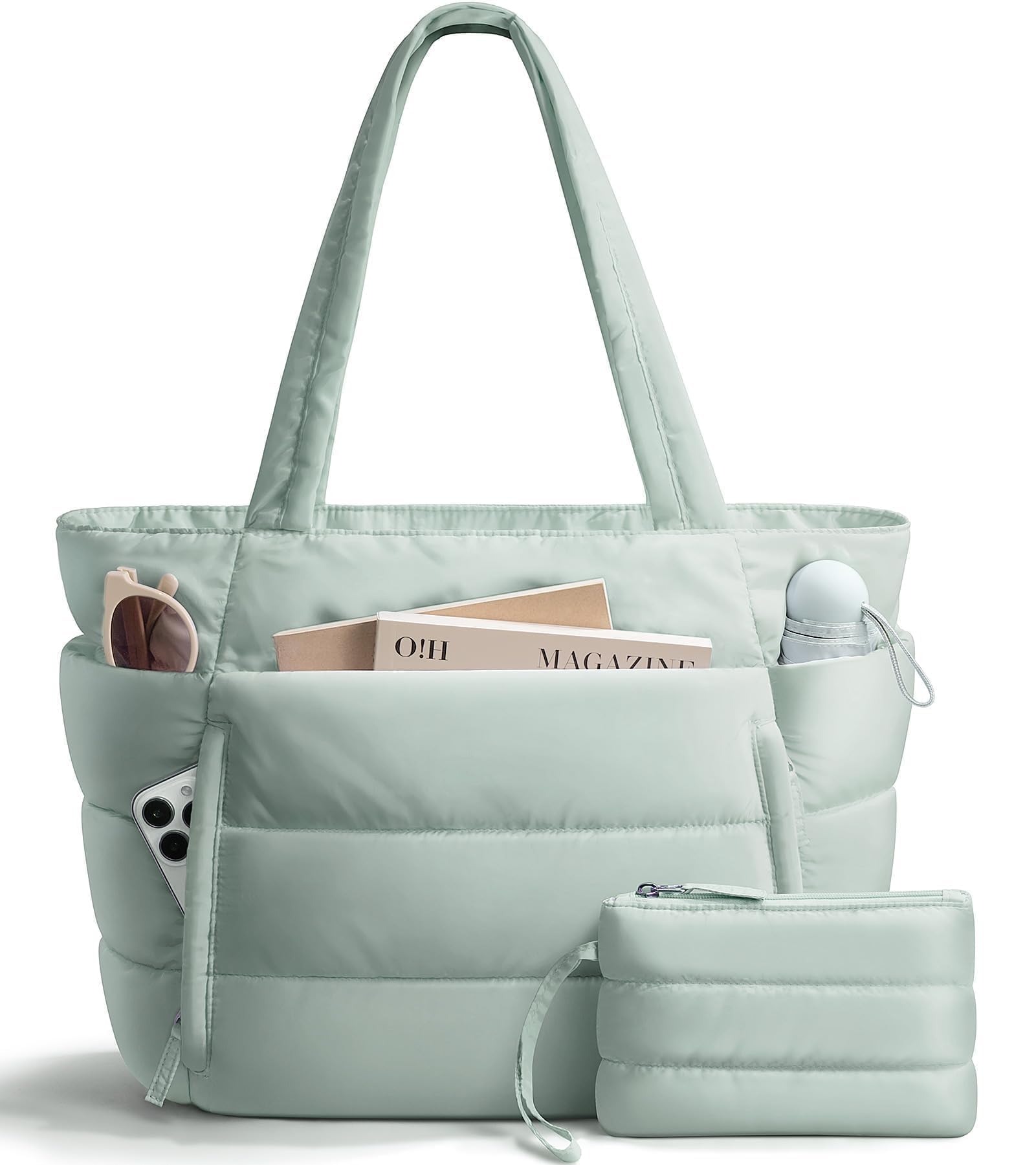 Lightweight Quilted Puffer Tote Bag