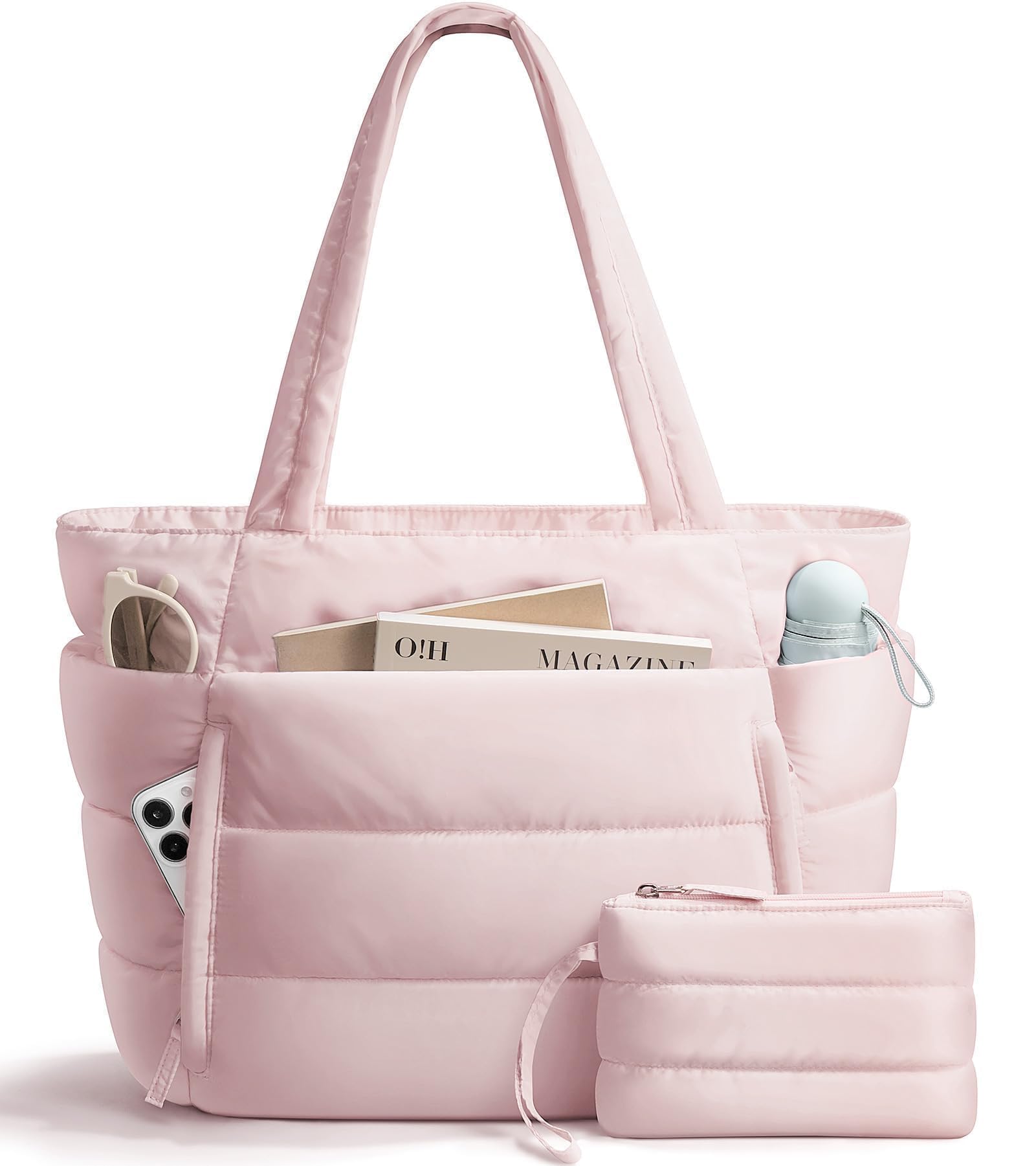 Lightweight Quilted Puffer Tote Bag