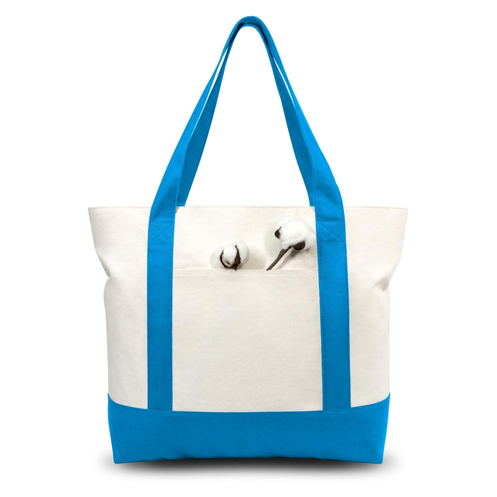 Canvas Tote Bag with Zipper Pocket