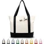 Canvas Tote Bag with Zipper Pocket