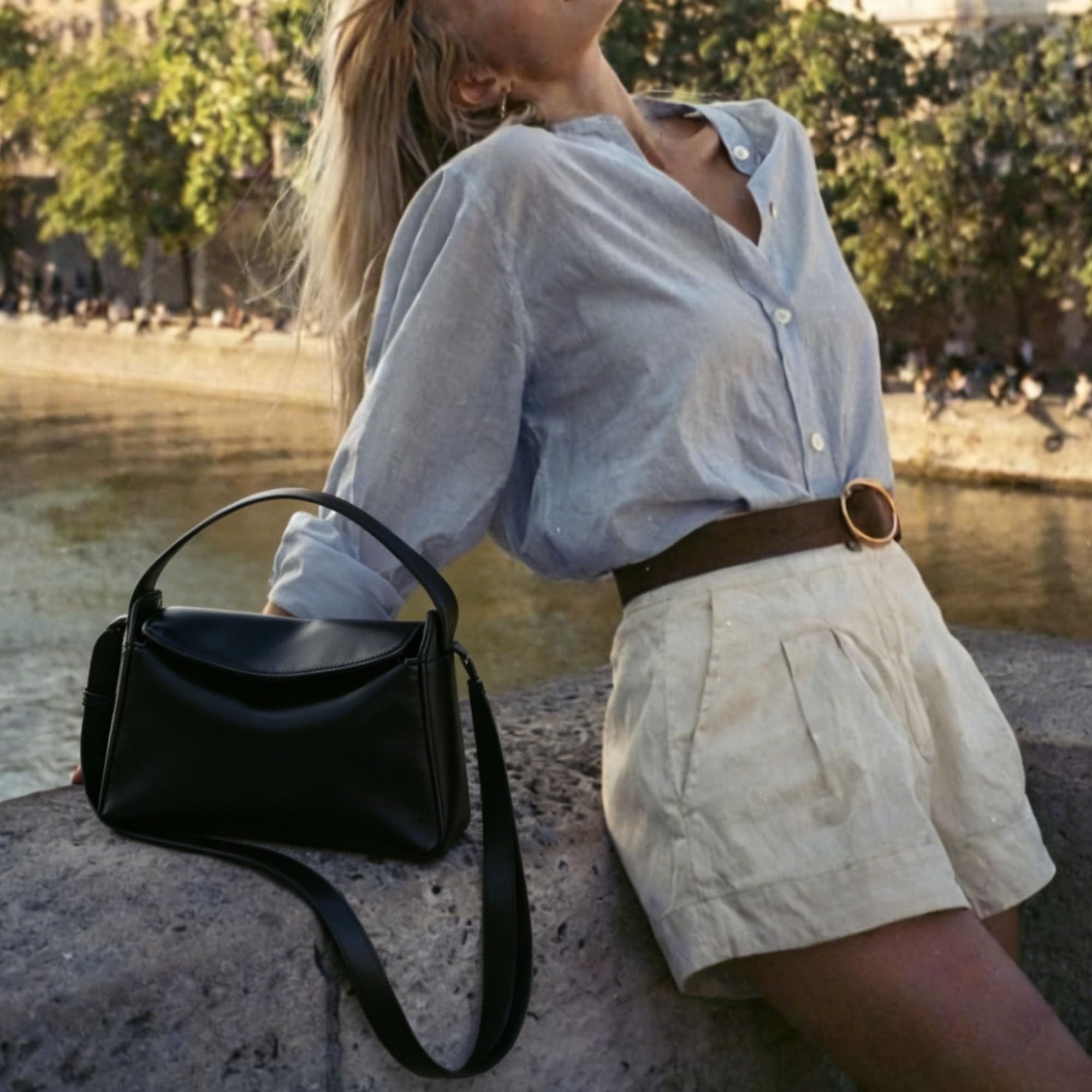 Minimalist Vegan Leather Shoulder Bag