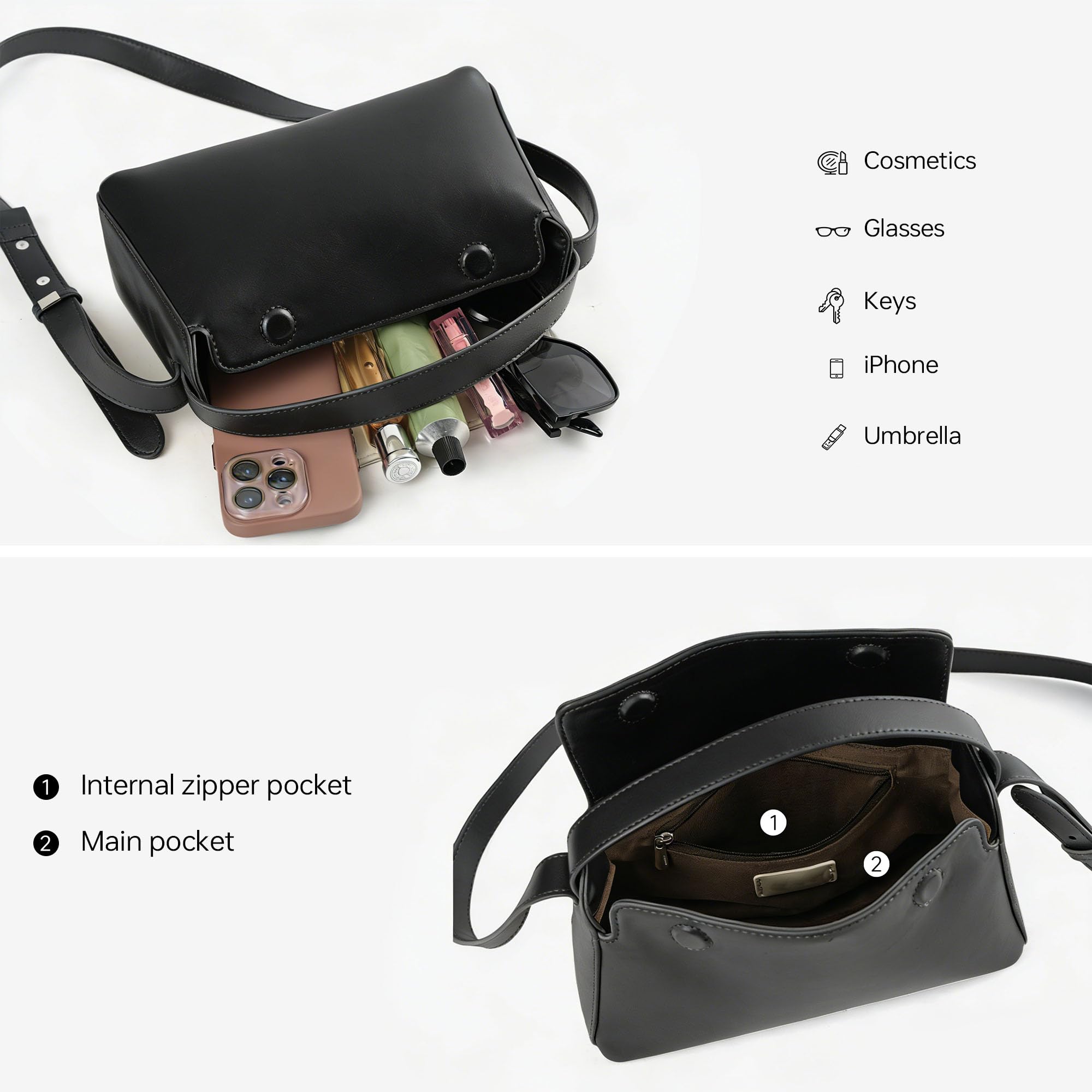 Minimalist Vegan Leather Shoulder Bag