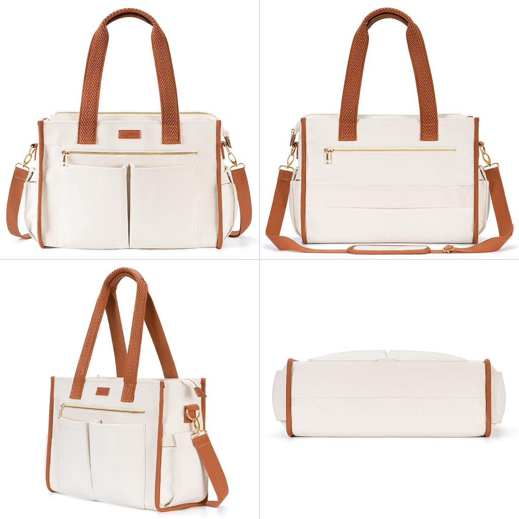 Canvas Work Tote Bag with 15 Pockets