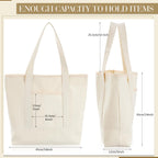 Canvas Tote Bag with Outer Pocket