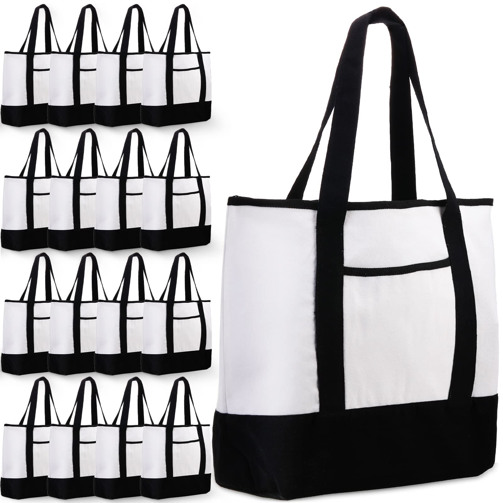 Canvas Tote Bag with Outer Pocket