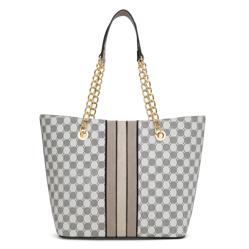 Chain Top Handle Tote Bag