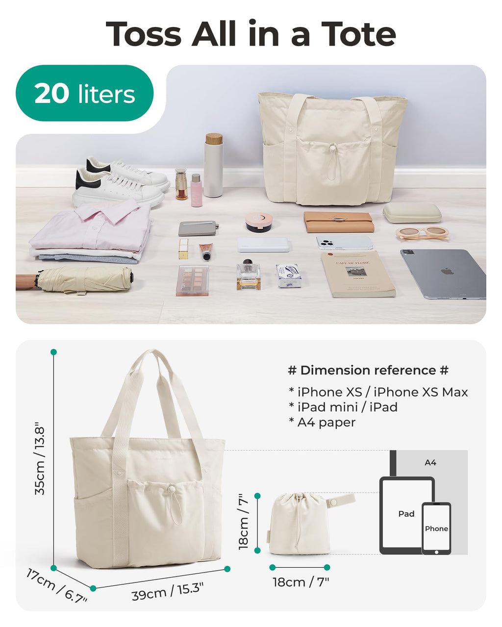 Foldable Drawstring Tote Bag