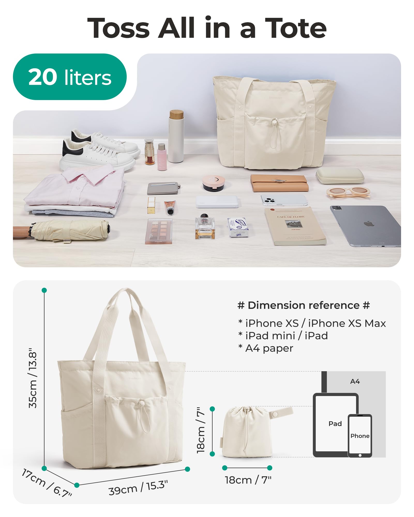 Foldable Drawstring Tote Bag
