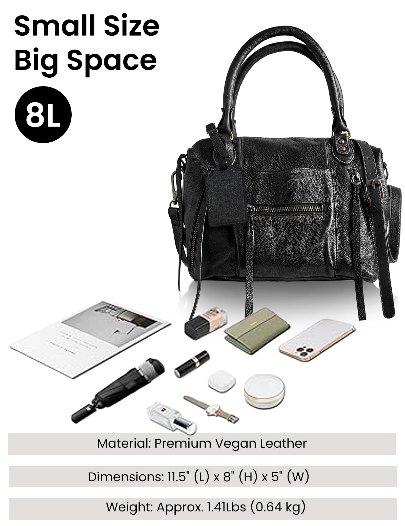 Mini Vegan Leather Tote Bag