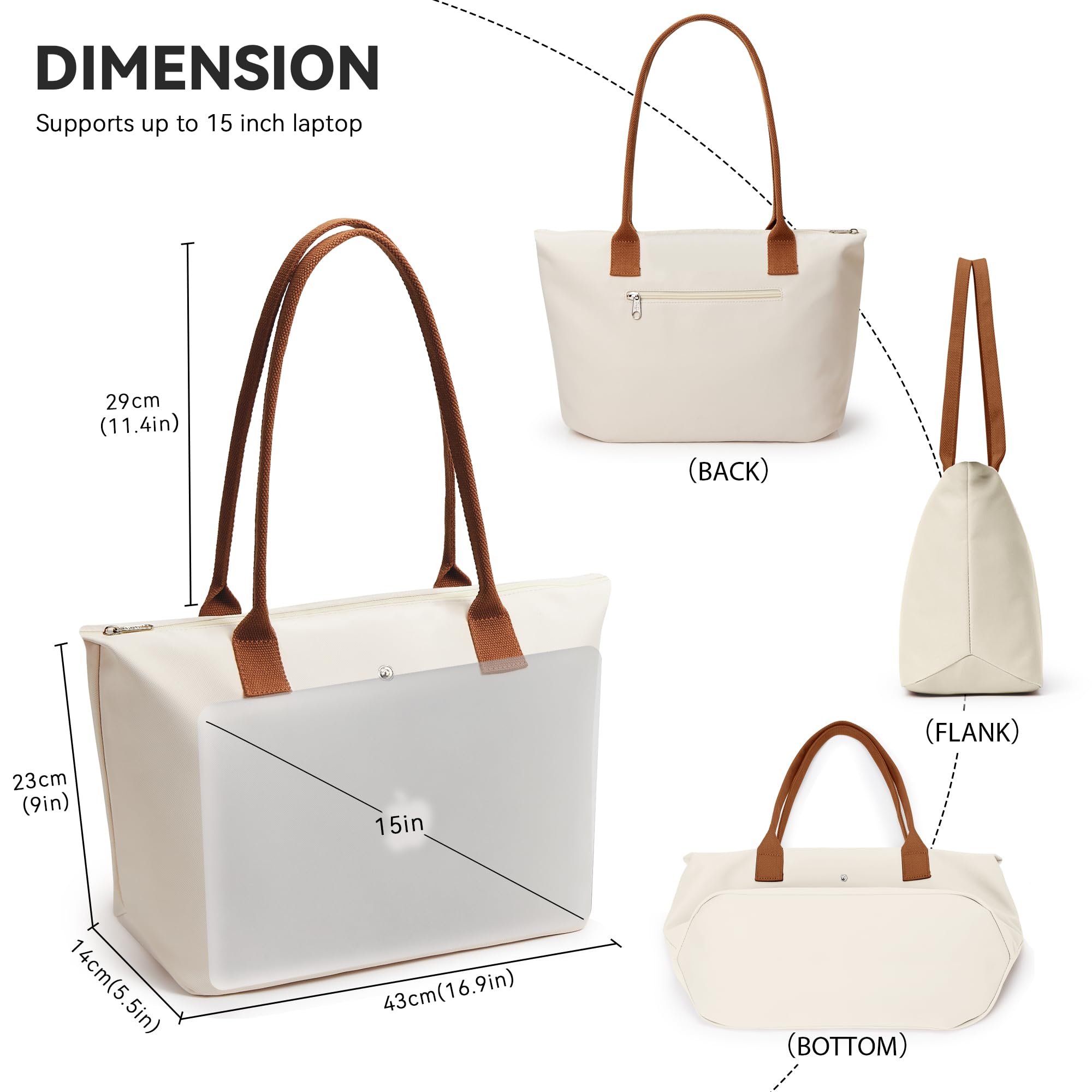 Large Nylon Hobo Tote Bag