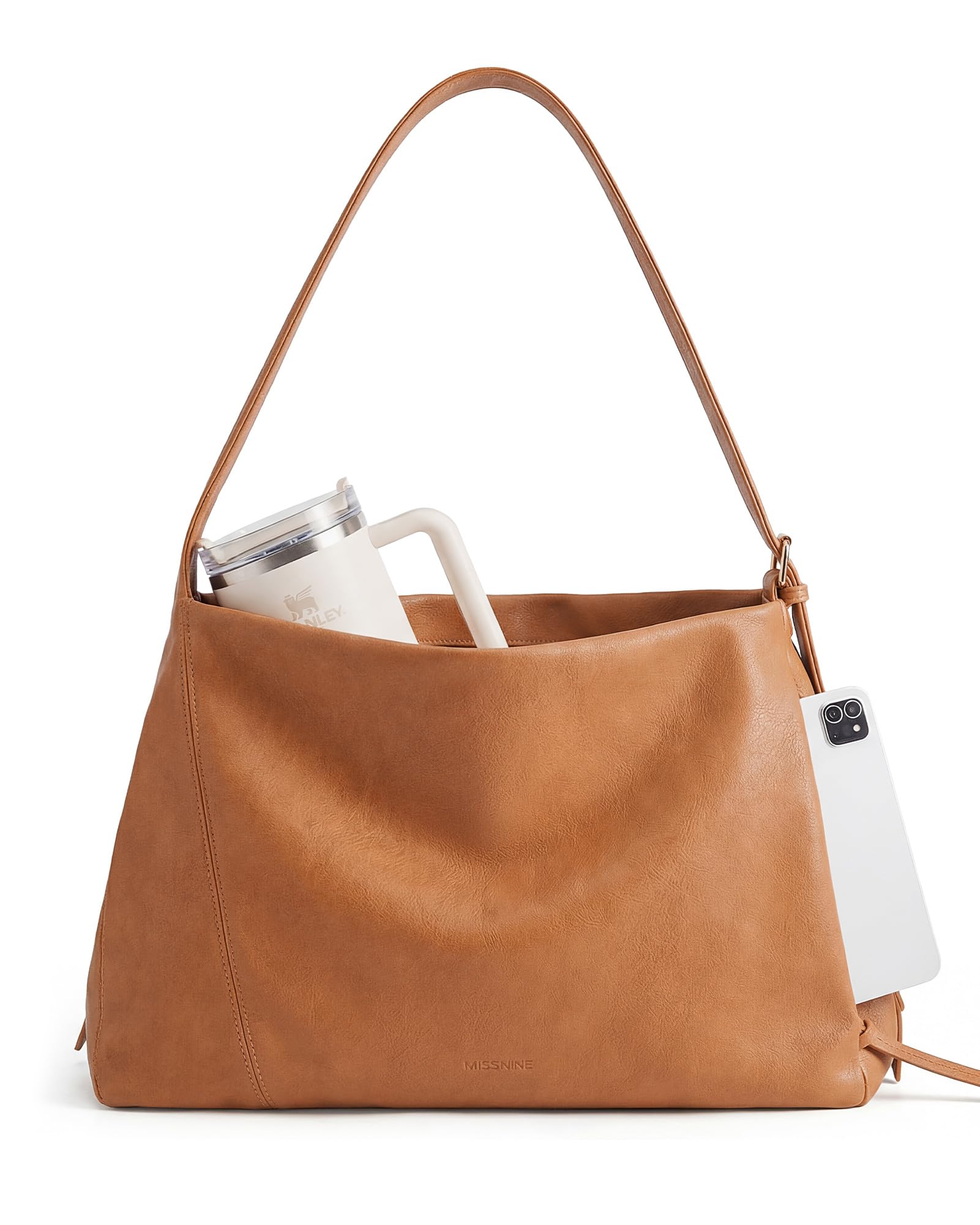 Large Vegan Leather Hobo Bag