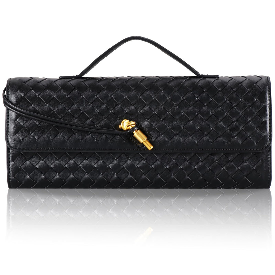 Woven PU Leather Clutch Bag