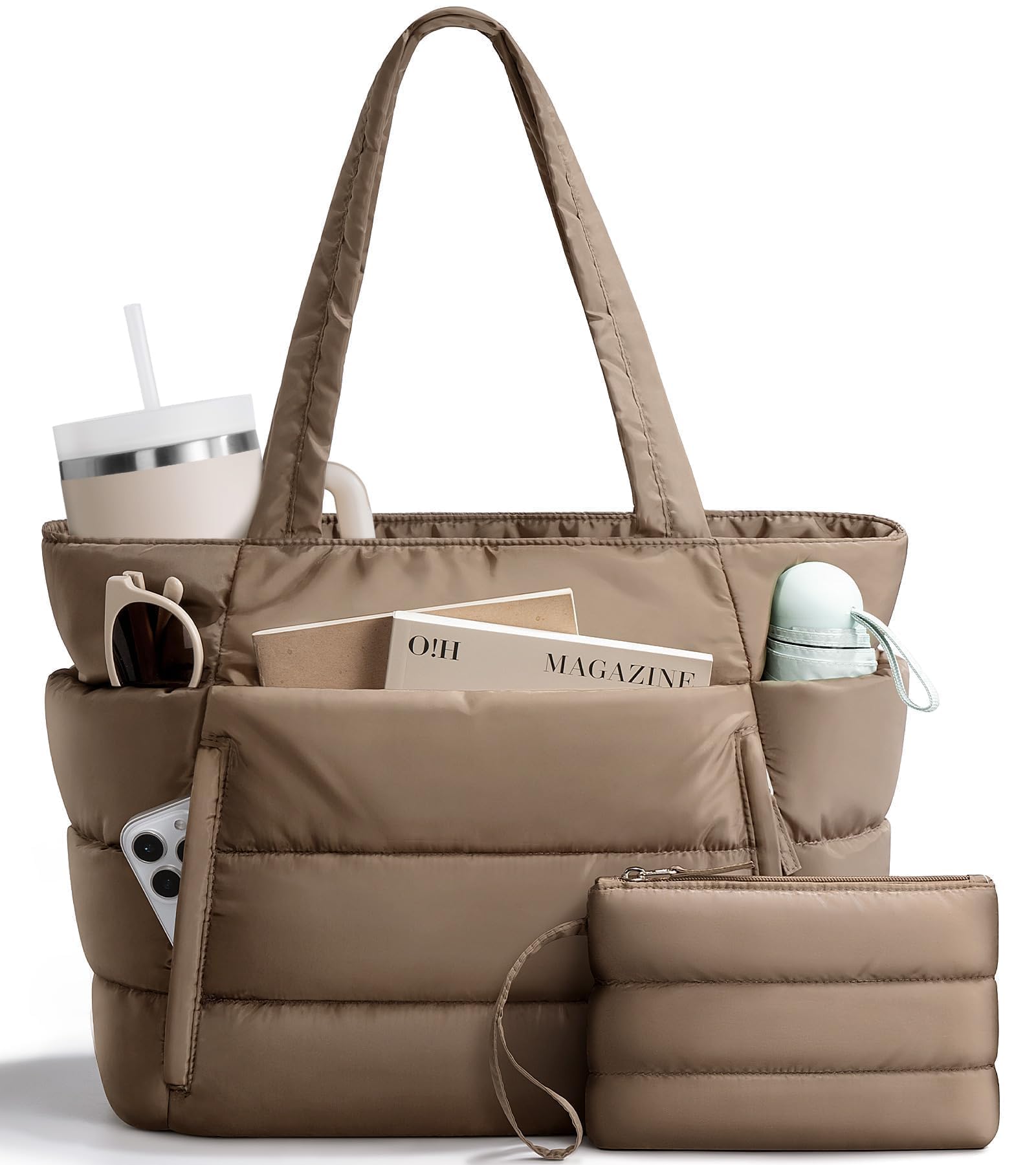 Lightweight Quilted Puffer Tote Bag