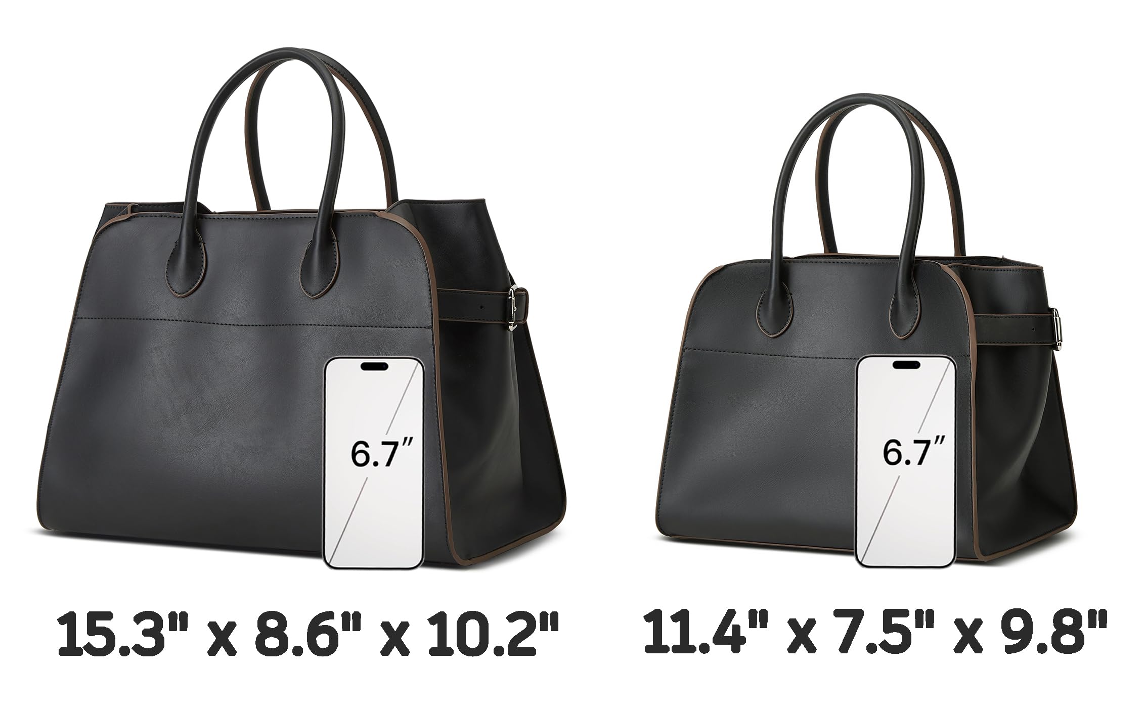 Large Vegan Leather Tote Bag