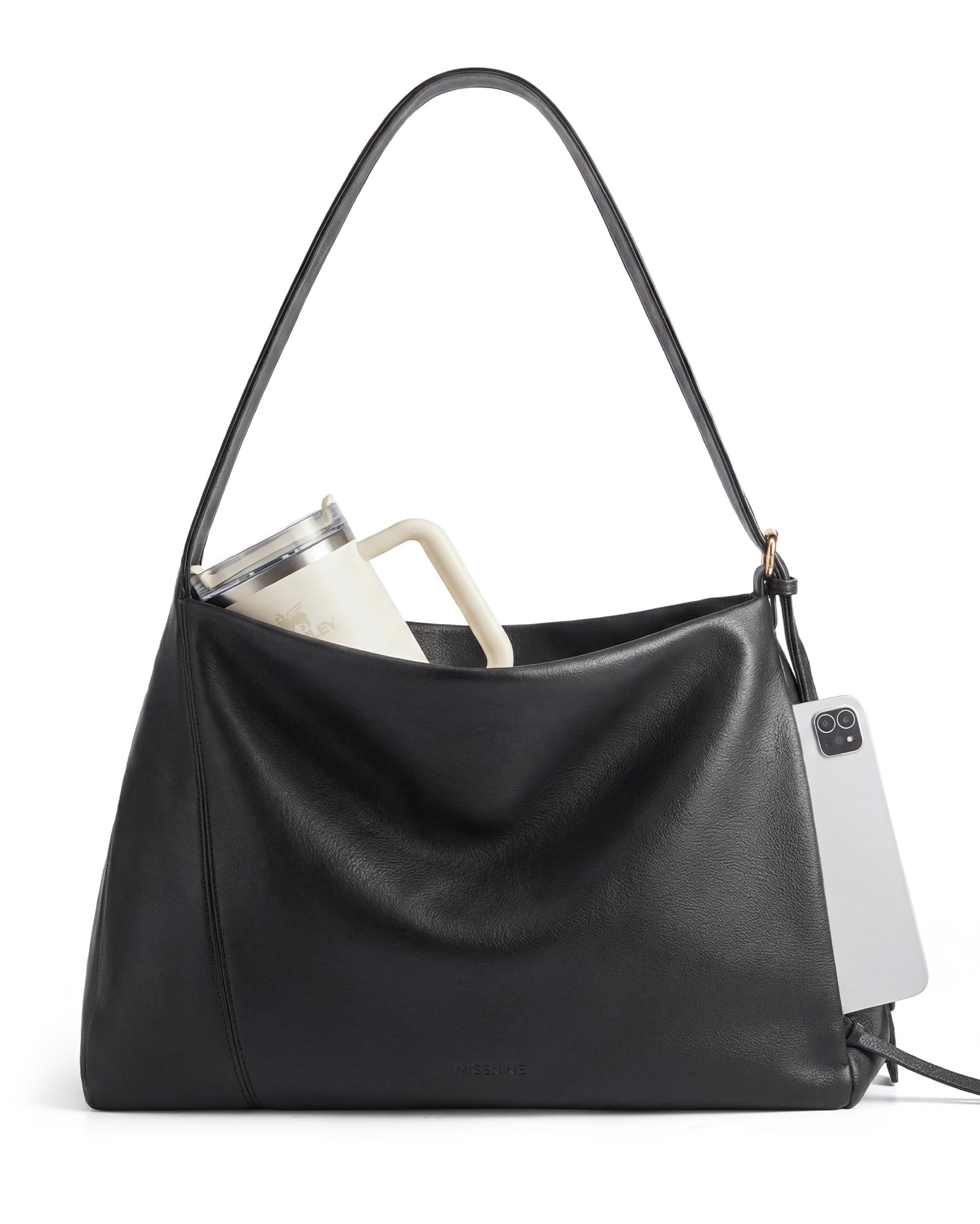 Large Vegan Leather Hobo Bag